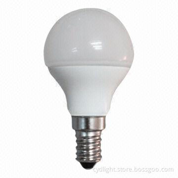 Non-dimmable Bulb, P45 SMD with 9 LEDs 140lm, 2,700K, Conductive Plastic + Glass Cover